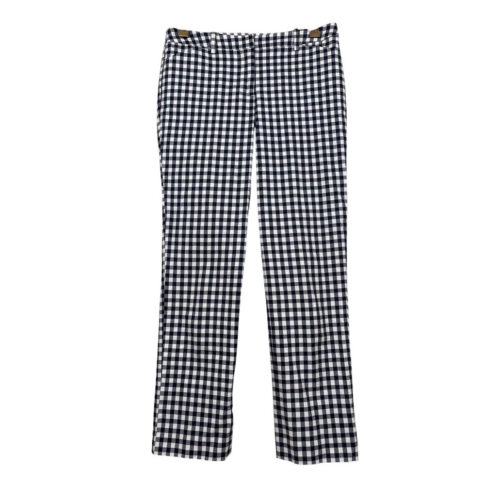 Tyler Böe Womens 6 Black White Gingham Cotton Cropped Casual Designer Pants